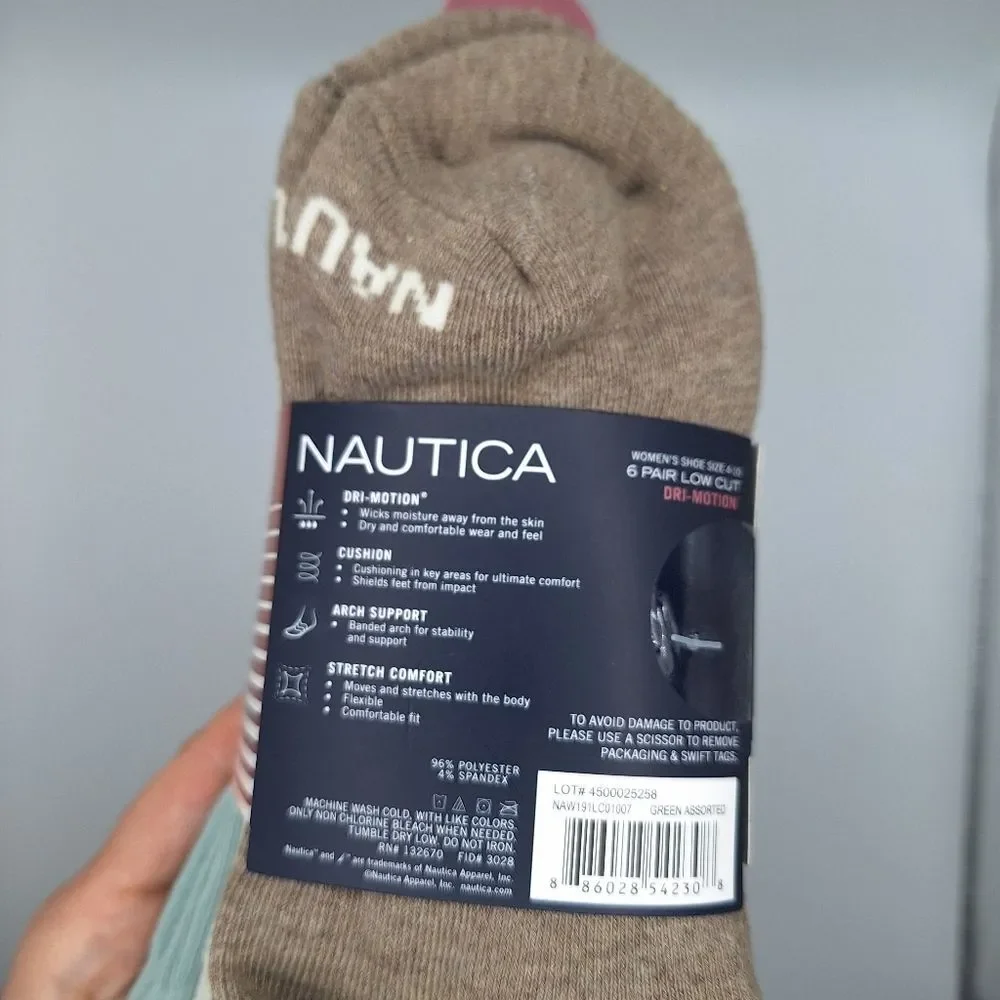 Nautica cushion low cut socks 6 pair set